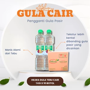 Hilwa Gula Cair Tebu (Sukrosa) Dus/Karton - Varian 1 Kg Botol x 10 Botol